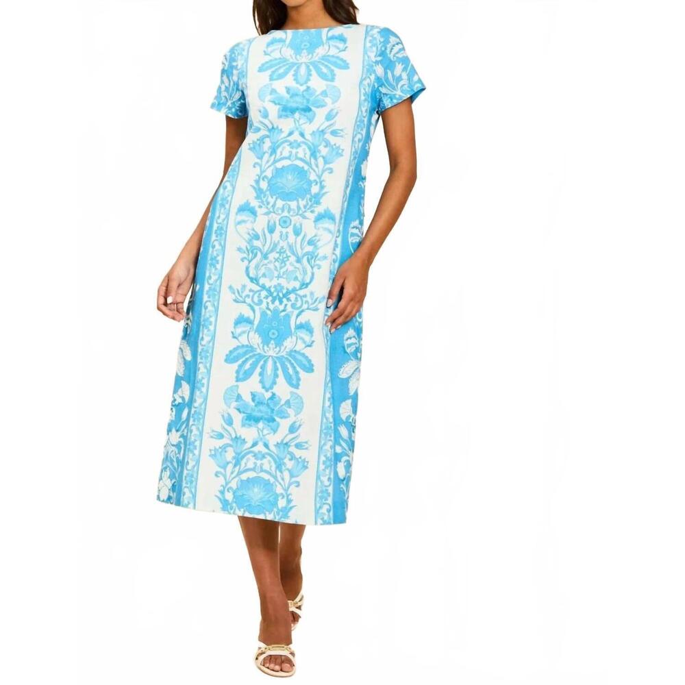 NEW MESTIZA NEW YORK adria midi dress in florentine blue